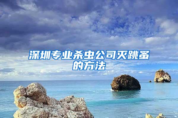 深圳专业杀虫公司灭跳蚤的方法