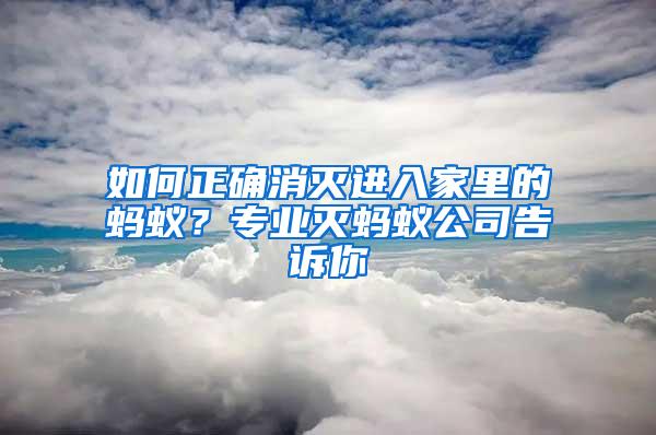 如何正确消灭进入家里的蚂蚁？专业灭蚂蚁公司告诉你