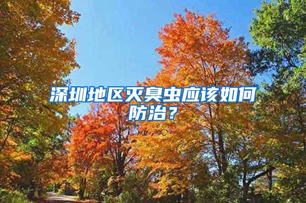 深圳地区灭臭虫应该如何防治？